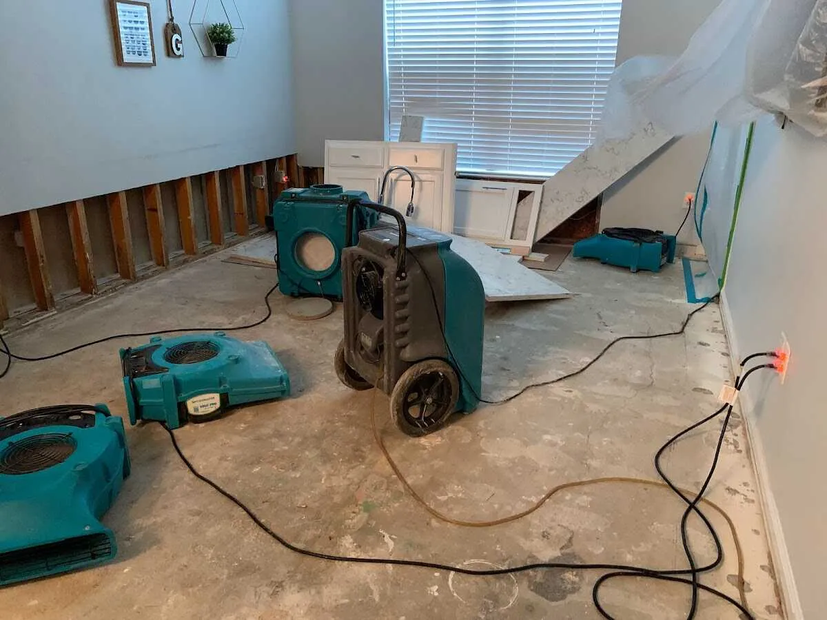 Dehumidifier in flood-cut room for Water Damage Restoration in Lake Elsinore